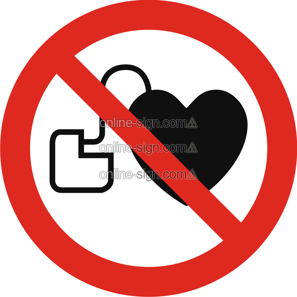 no access for people with active implanted cardiac devices